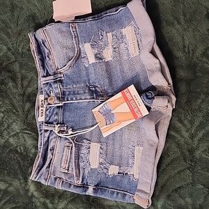 Wax Jean Distressed Cuffed Shorts Size S